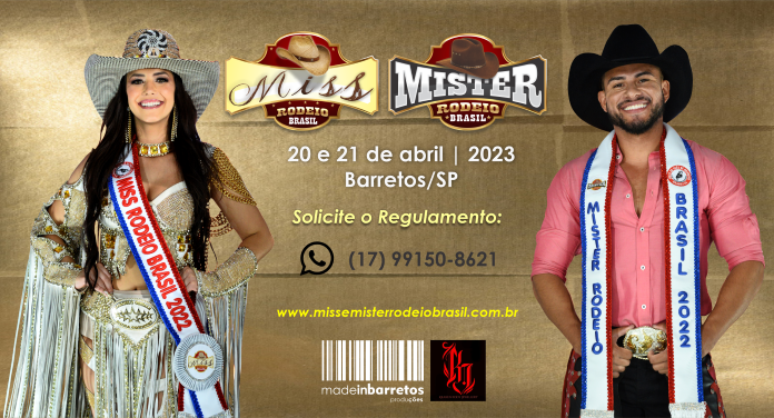 Inscrições abertas para o Miss & Mister Rodeio Brasil 2023