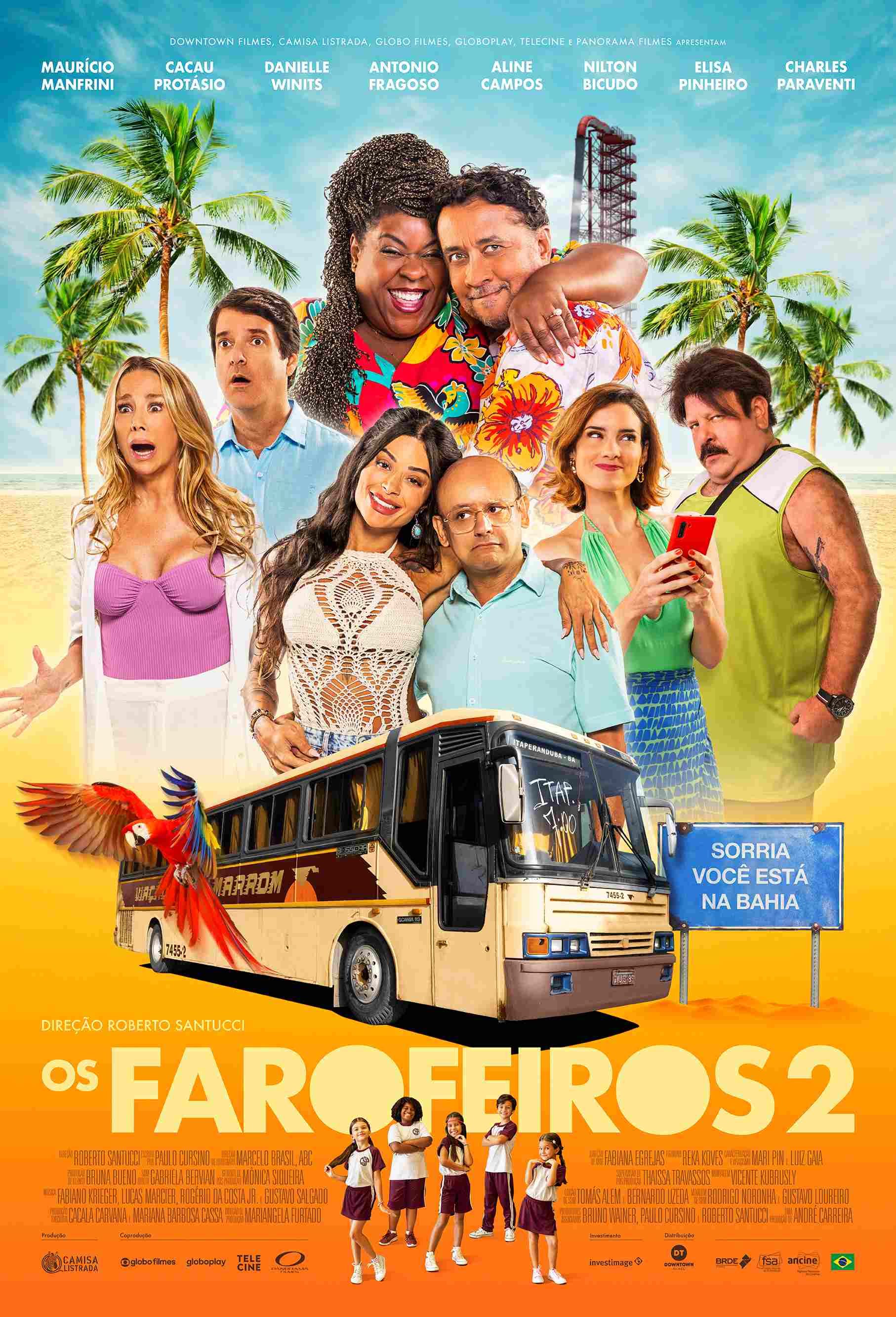 Cacau Protásio, Maurício Manfrini e Danielle Winits viajam para o Nordeste de ônibus em primeira cena de 'Os Farofeiros 2'
