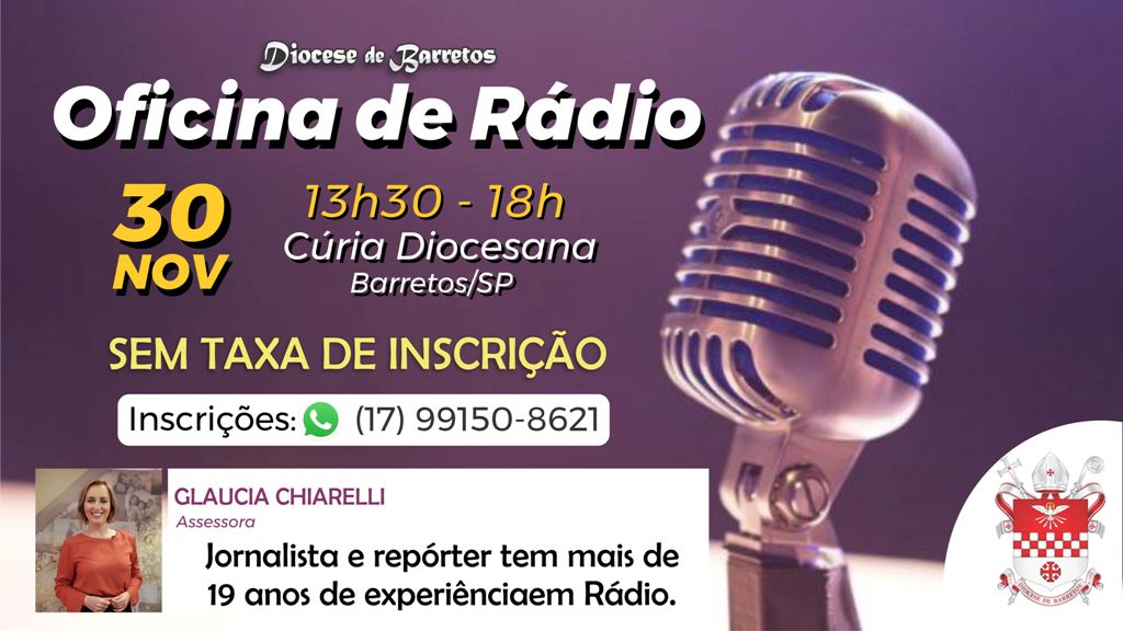 Diocese de Barretos promove Oficina de Rádio no dia 30