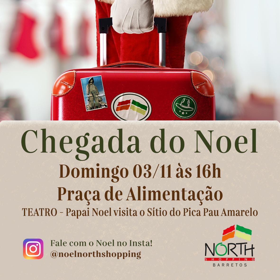 Papai Noel chega dia 03 no North Shopping Barretos