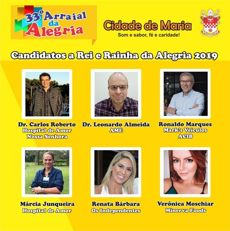 Definidos os Candidatos a Rei e Rainha da Alegria da Cidade de Maria 2019